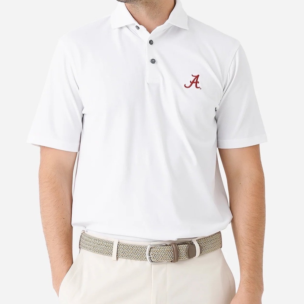 NWT Greyson Omaha Polo Shirt White Alabama Crimson Tide Logo Embroidery XXL